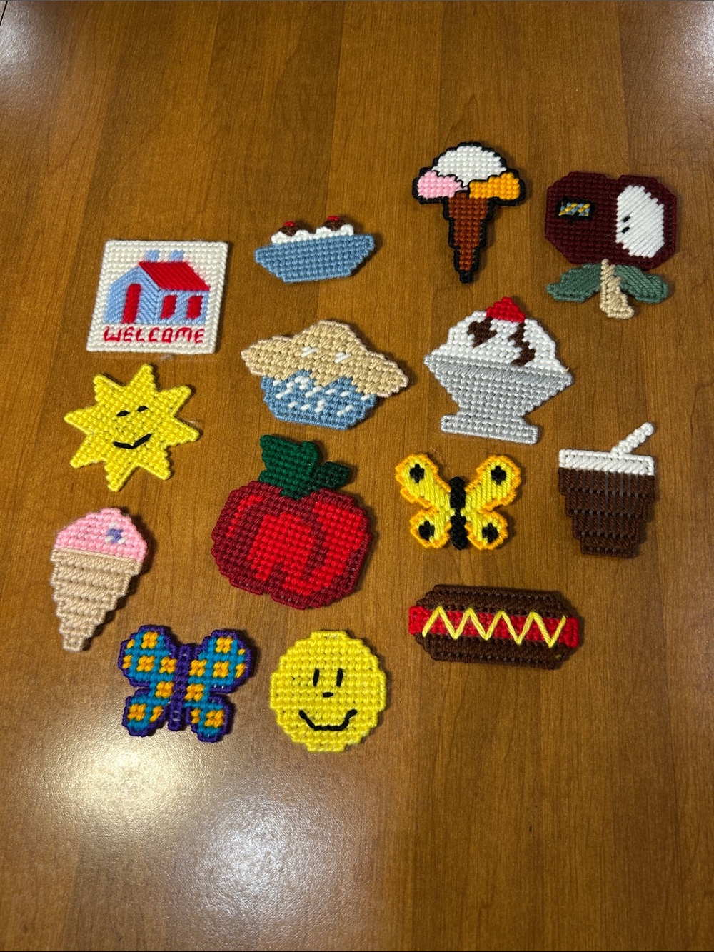 14 Handmade Needlepoint Magnets